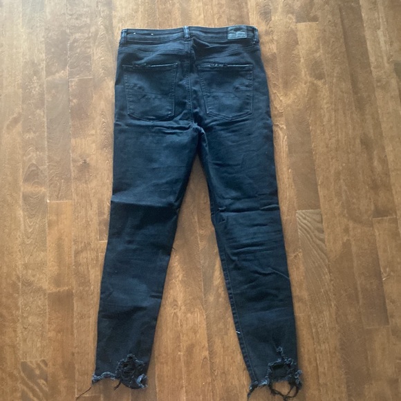 American Eagle Distressed Black Jegging Jean size 10 - Picture 4 of 8